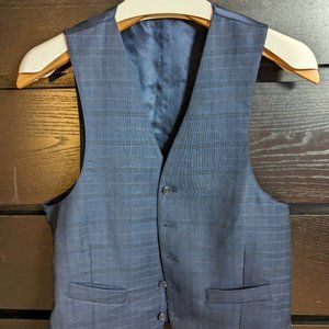 Navy Checkered Pattern Vest - Small